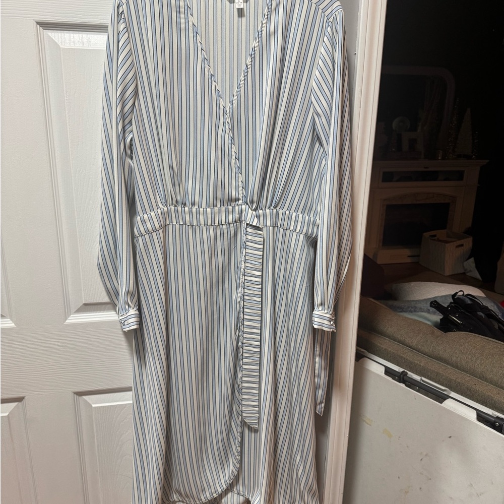 Time and Tru Blue and Black Striped Top